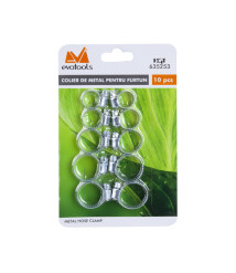 Set coliere metal pentru furtun Evotools, 10 bucati Set coliere metal pentru furtun Evotools, 10 bucati