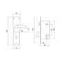 Broasca pentru usa cu cheie si silduri EvoTools, interax 57 mm, 100 x 60 mm