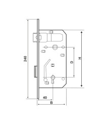 Broasca pentru usa cu cheie EvoTools, interax 90 mm, 168 x 66 mm, zincata alb