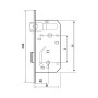Broasca pentru usa cu cheie EvoTools, interax 90 mm, 168 x 66 mm, zincata alb