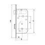 Broasca pentru usa cu cilindru EvoTools, interax 90 mm, 168 x 66 mm, zincata alb