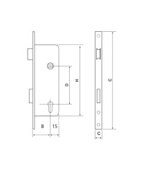Broasca reversibila pentru usa PVC cu cilindru EvoTools, interax 92 mm, butuc 30 mm, contraplaca 16 x 240