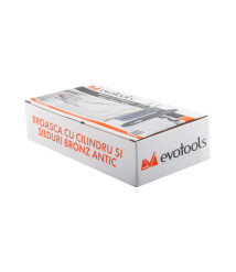 Broasca cu cilindru si silduri EvoTools, interax 85 mm, 178 x 69 mm, bronz antic