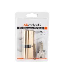 Cilindru pentru usa din alama EvoTools, 45+45 mm, nichel periat