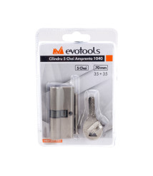 Cilindru cu 5 chei cu amprenta EvoTools, 80 mm, 40+40 mm, aliaj zinc