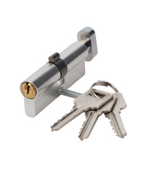 Cilindru pentru usa EvoTools, 68 mm, 34+34 mm, argintiu, 3 chei