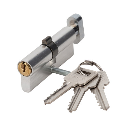 Cilindru pentru usa EvoTools, 68 mm, 34+34 mm, argintiu, 3 chei