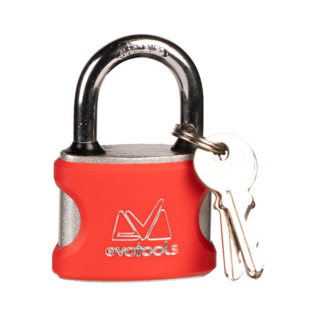 Lacat EvoTools cu protectie PVC, 32 mm, 3 chei