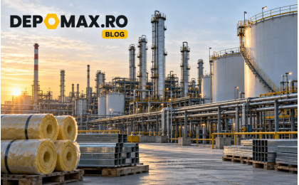 Complex chimic european cu instalații, rezervoare și conducte, alături de materiale izolatoare și profile metalice