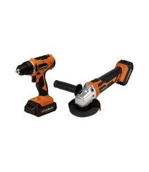 Masina de Gaurit si Insurubat si Polizor Unghiular cu 2 Acumulatori si Incarcator MAX 20V POWER EvoTools