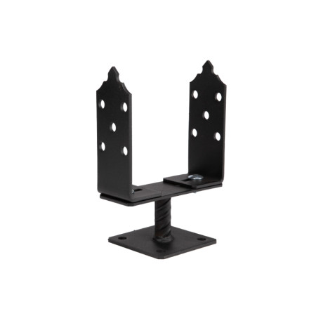 Papuc reazem U reglabil negru decorativ imbinare lemn 120-200 mm, EvoTools