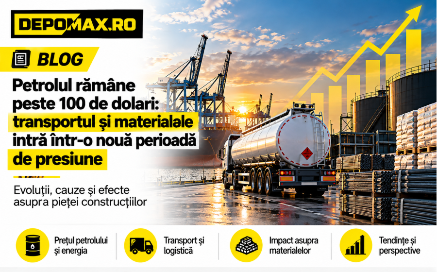 Terminal logistic european cu autocisternă, camion, bobine de oțel și materiale de construcții în contextul petrolului scump