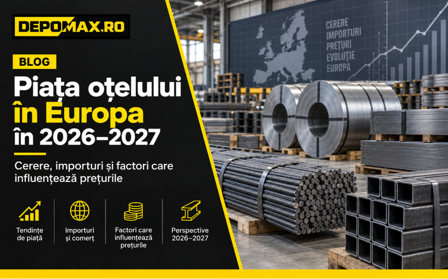 Depozit european de produse din oțel cu țevi, profile, tablă și fier beton – analiza pieței 2026–2027