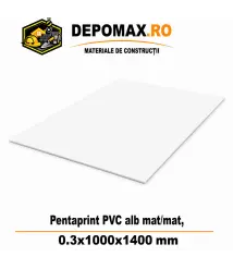 Placa PVC rigid Pentaprint Alb Mat/Mat 0.3x1000x1400 mm Placa PVC rigid Pentaprint Alb Mat/Mat 0.3x1000x1400 mm