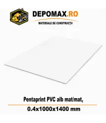 Placa PVC rigid Pentaprint Alb Mat/Mat 0.4x1000x1400 mm Placa PVC rigid Pentaprint Alb Mat/Mat 0.4x1000x1400 mm