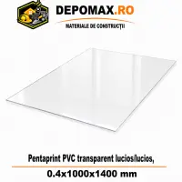 Placa PVC rigid Pentaprint Transparent Lucios/Lucios 0.4x1000x1400 mm