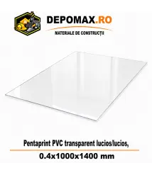 Placa PVC rigid Pentaprint Transparent Lucios/Lucios 0.4x1000x1400 mm Placa PVC rigid Pentaprint Transparent Lucios/Lucios 0.4x1000x1400 mm
