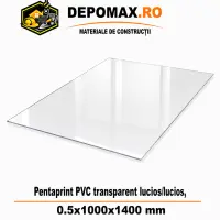 Placa PVC rigid Pentaprint Transparent Lucios/Lucios 0.5x1000x1400 mm