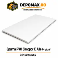 Placa rigida PVC Simopor E Alb 0.4 g/cm3, 3x1560x3050 mm