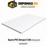 Placa rigida PVC Simopor S Alb 0.55 g/cm3, 6x2030x3050 mm