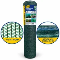 Plasa umbrire 40 g/mp, 4 x 25 m, verde