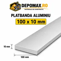 Platbanda aluminiu 100 x 10 mm, 6 metri (EN-AW 6060)