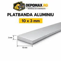 Platbanda aluminiu 10 x 3 mm, 6 metri (EN-AW 6060)