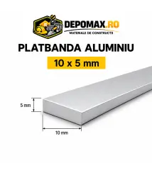 Platbanda aluminiu 10 x 5 mm, 6 metri (EN-AW 6060)