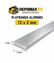 Platbanda aluminiu 12 x 2 mm, 6 metri (EN-AW 6060)