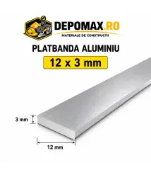 Platbanda aluminiu 12 x 3 mm, 6 metri (EN-AW 6060)