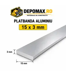 Platbanda aluminiu 15 x 3 mm, 6 metri (EN-AW 6060)