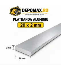Platbanda aluminiu 20 x 2 mm, 6 metri (EN-AW 6060)