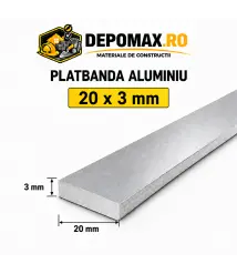 Platbanda aluminiu 20 x 3 mm, 6 metri (EN-AW 6060)