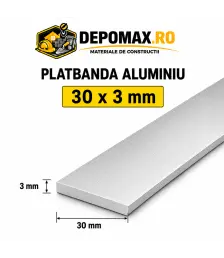 Platbanda aluminiu 30 x 3 mm, 6 metri (EN-AW 6060)