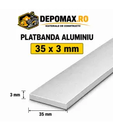 Platbanda aluminiu 35 x 3 mm, 6 metri (EN-AW 6060)