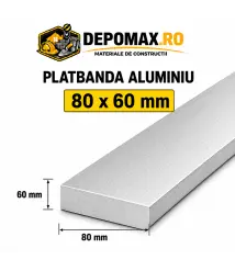 Platbanda aluminiu 80 x 60 mm, 6 metri (EN-AW 6060)