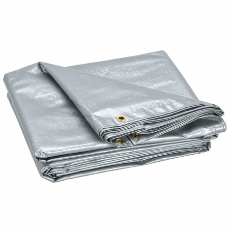 Prelata cu inele 10 x 15 m, 150 g/mp, argintie