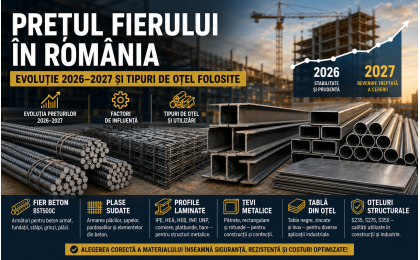 Prețul fierului în România în 2026–2027 și principalele tipuri de oțel folosite în construcții