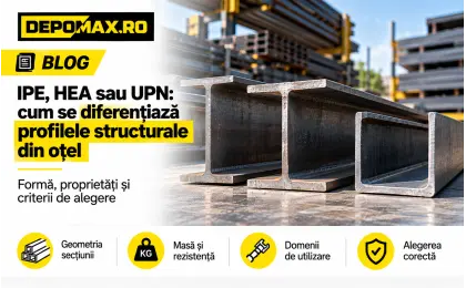 Profile structurale din oțel IPE, HEA și UPN prezentate comparativ prin secțiunile lor transversale