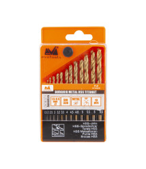 Set 13 burghie metal HSS titanate 1.5-6.5 mm, 118 grade, EvoTools
