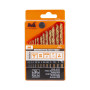 Set 13 burghie metal HSS titanate 1.5-6.5 mm, 118 grade, EvoTools