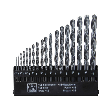 Set 19 burghie metal HSS 4241 1-10 mm, 118 grade, EvoTools