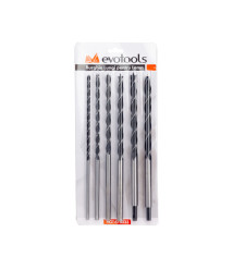 Set 6 burghie lemn coada lunga 6-14 mm, EvoTools