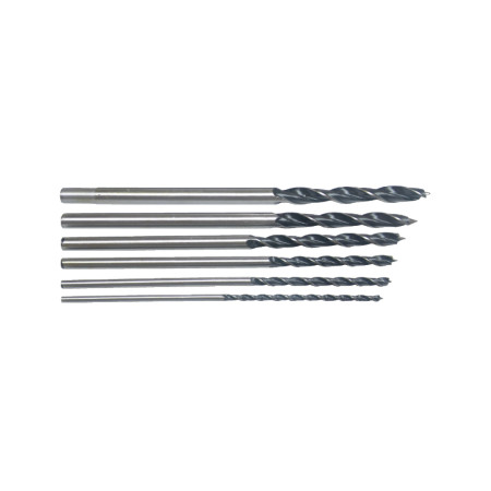 Set 6 burghie lemn coada lunga 6-14 mm, EvoTools