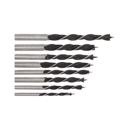 Set 8 burghie lemn 3-10 mm, otel, EvoTools