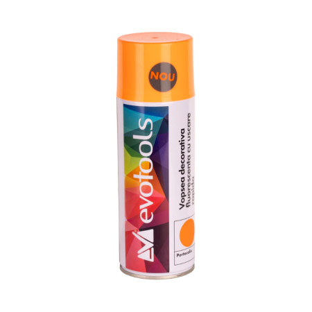 Spray vopsea fluorescenta EvoTools 400 ml, Portocaliu