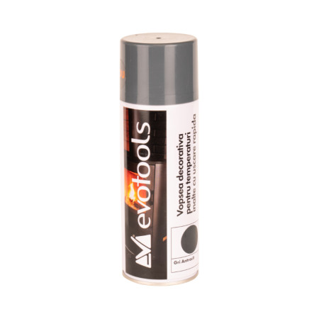 Spray vopsea temperaturi inalte EvoTools 400 ml, Negru Mat, 450-500°C