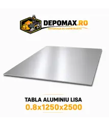 Tabla aluminiu lisa 0.8mm, 1250x2500mm (1050A)