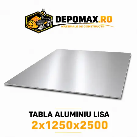 Tabla aluminiu lisa 2mm, 1250x2500mm (1050A)