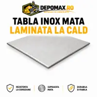 Tabla inox mata laminata la cald AISI 304 1D, 5 x 1000 x 2000 mm, 2 mp
